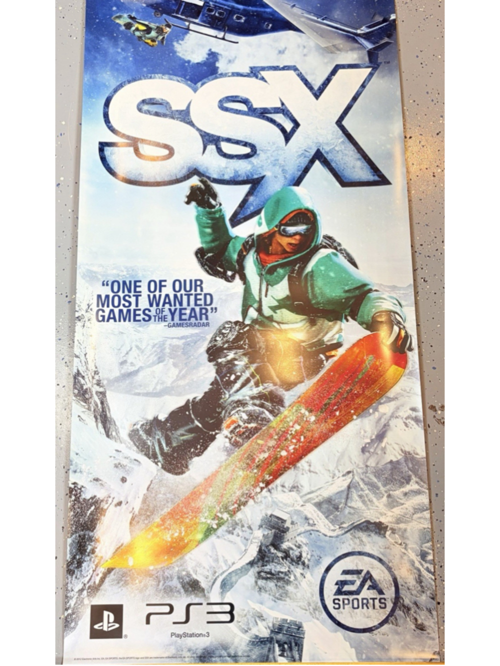 SSX PS3 Promo Poster 28x58 EA Sports Snowboarding PlayStation 3 2012